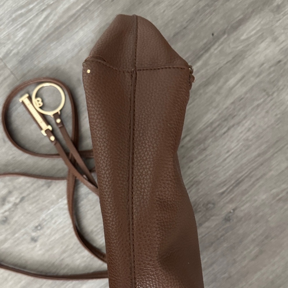 BCBG Brown Tote Bag with Gold Accents - Picture 6 of 11